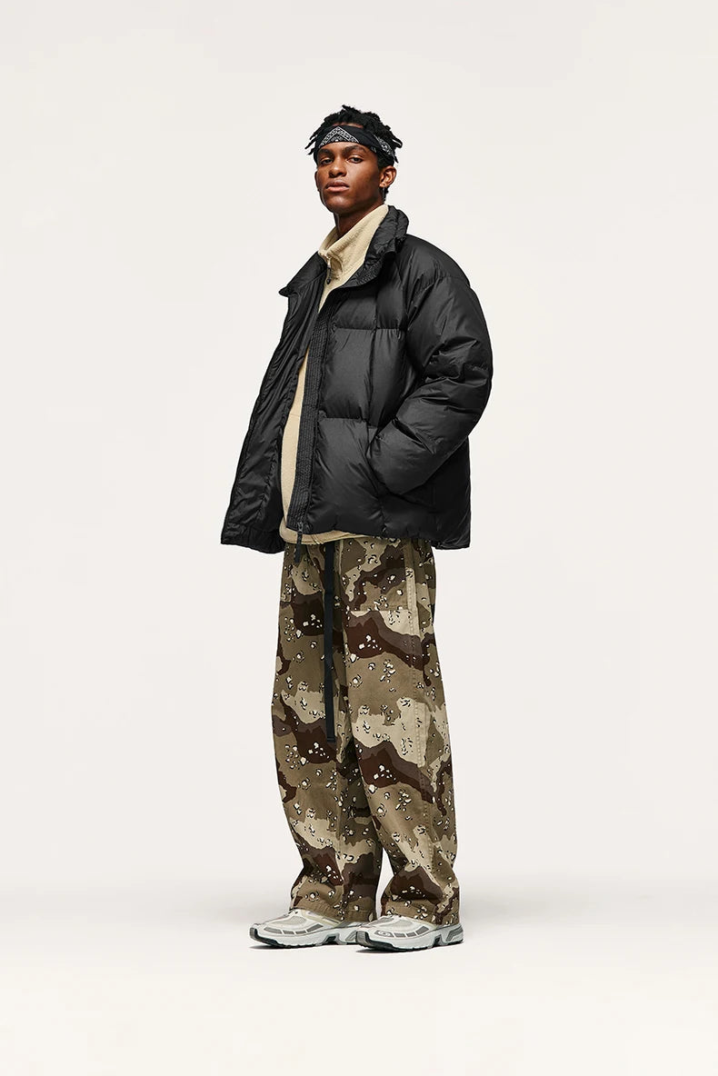 Minimalist Down Jacket Unisex - 90% Down Fill High Collar Winter Outerwear