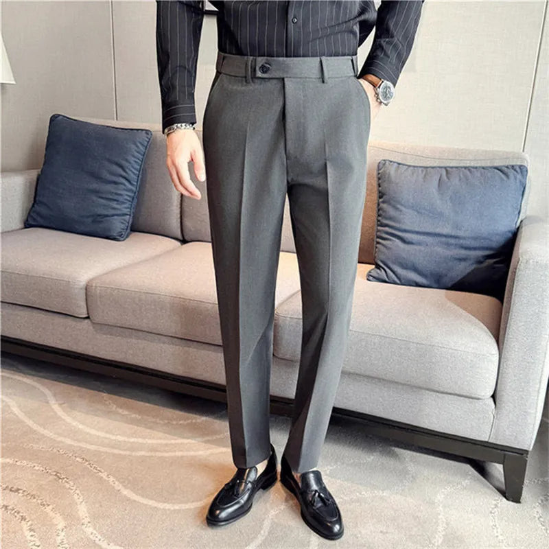 Men's Slim Fit Wrinkle-Free Suit Trousers