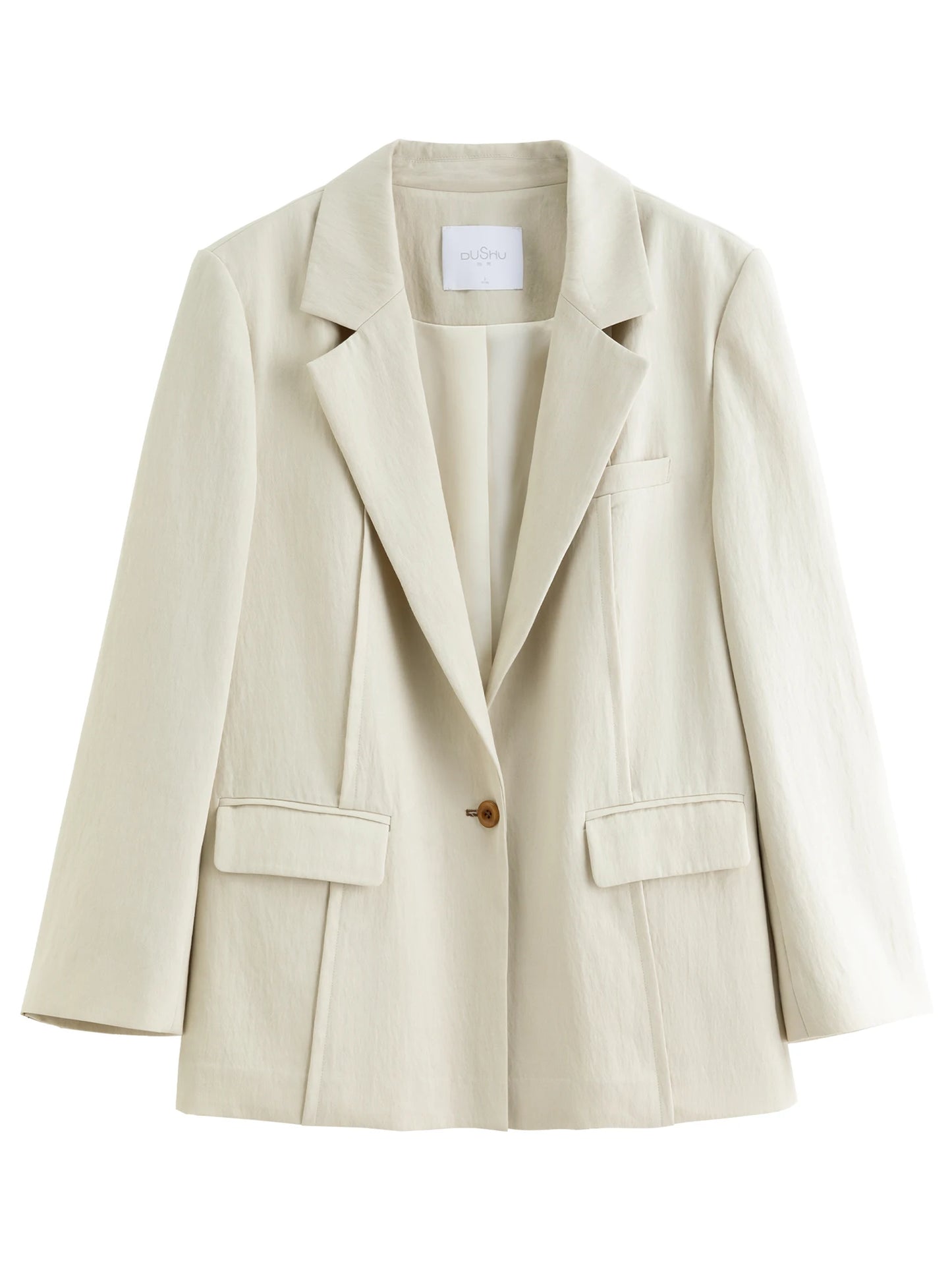 One-Button Suit Jacket - Tailored Short Blazer