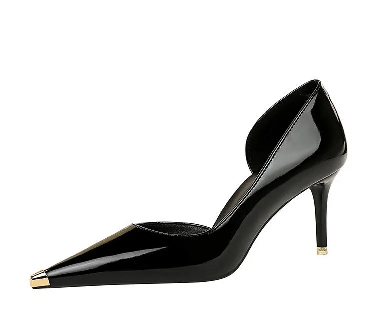 Patent Leather Metal Tip Pumps - Available in 7cm and 10.5cm Heel Heights