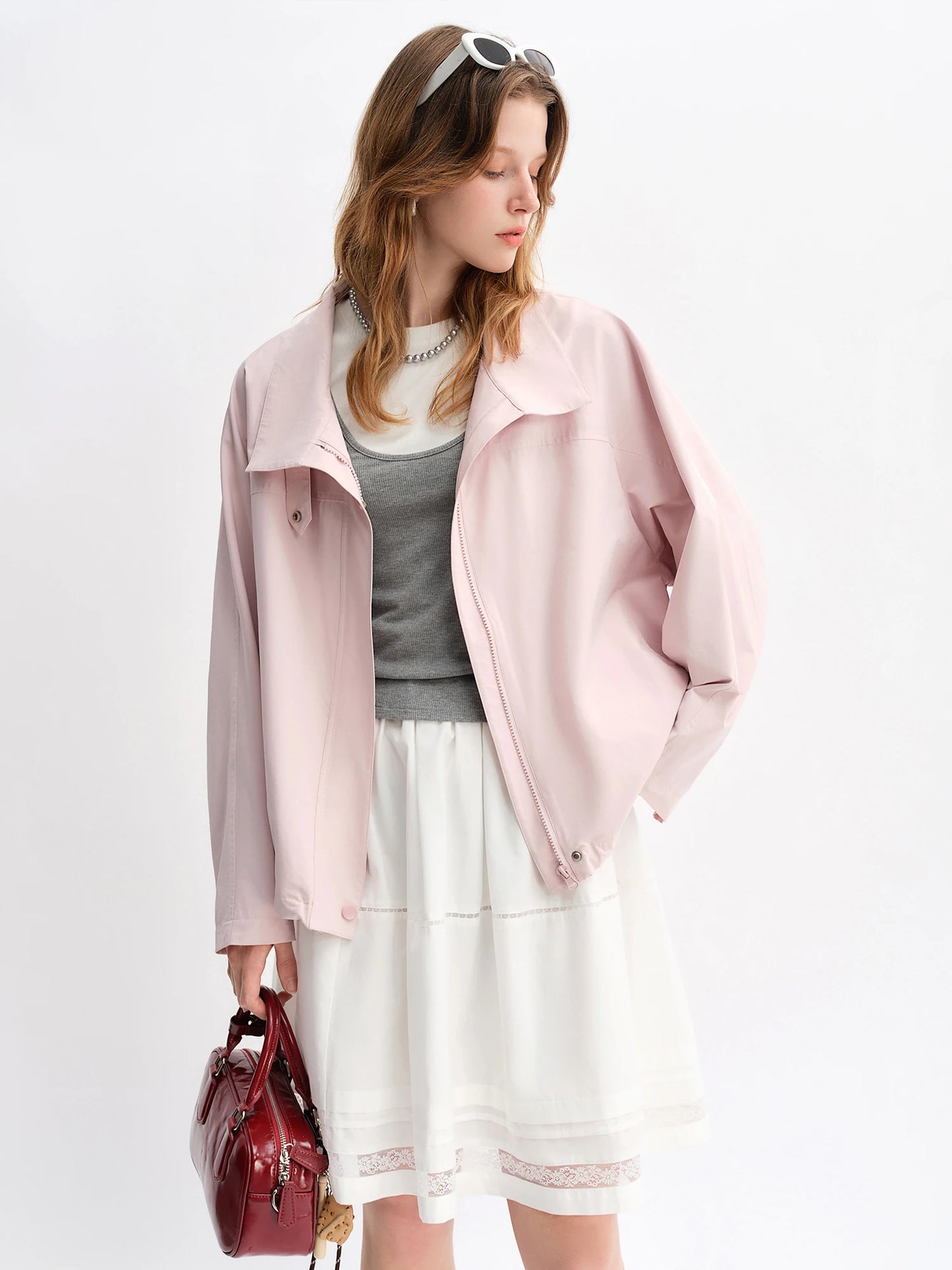 Women's Autumn Long Sleeve Shirt & A-Line Skirt Set