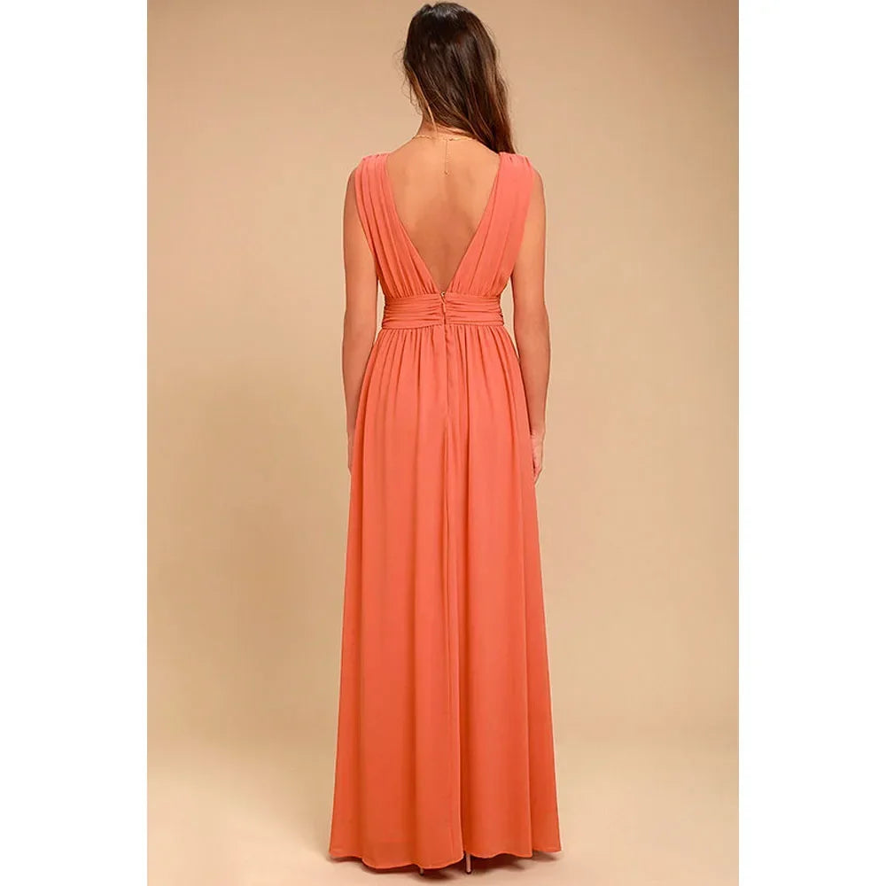 Women Backless Mesh Long  maxi Summer Dress