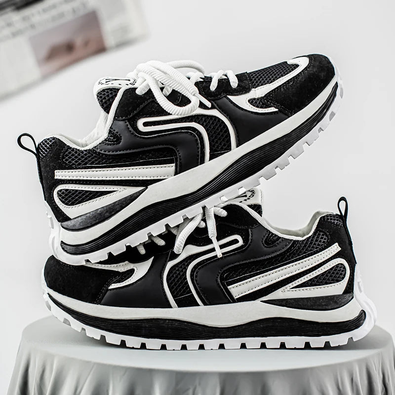 Men's Platform Vulcanized Sneakers - Breathable Tennis Sports Shoes