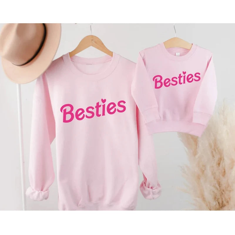 Mommy and Me Family Matching Outfits Long Sleeve Letter Print Autumn Pullovers Sweatshirt Top