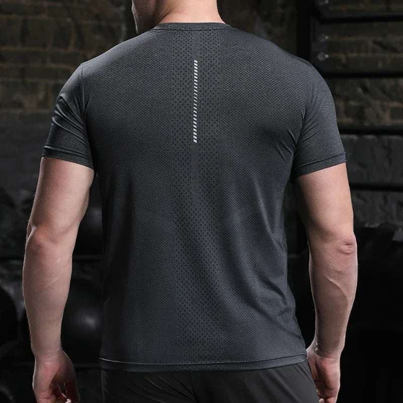 Men's Gym Compression Bodybuilding Short Sleeve Fitness Athletics Quick Dry Running Activewear T-Shirt