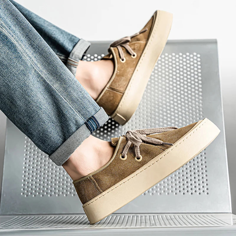 Men's Platform Suede Lace Up Shoes