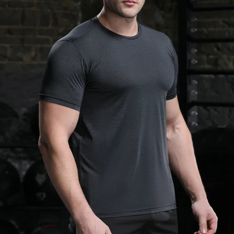 Men's Gym Compression Bodybuilding Short Sleeve Fitness Athletics Quick Dry Running Activewear T-Shirt