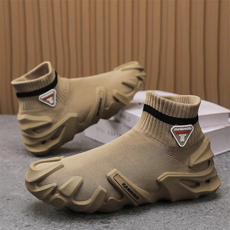 Men's Sports Mesh Slip On Comfortable High Top Shoes Sneakers