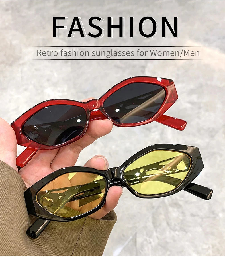 Unisex Small Oval Frame Sunglasses UV400
