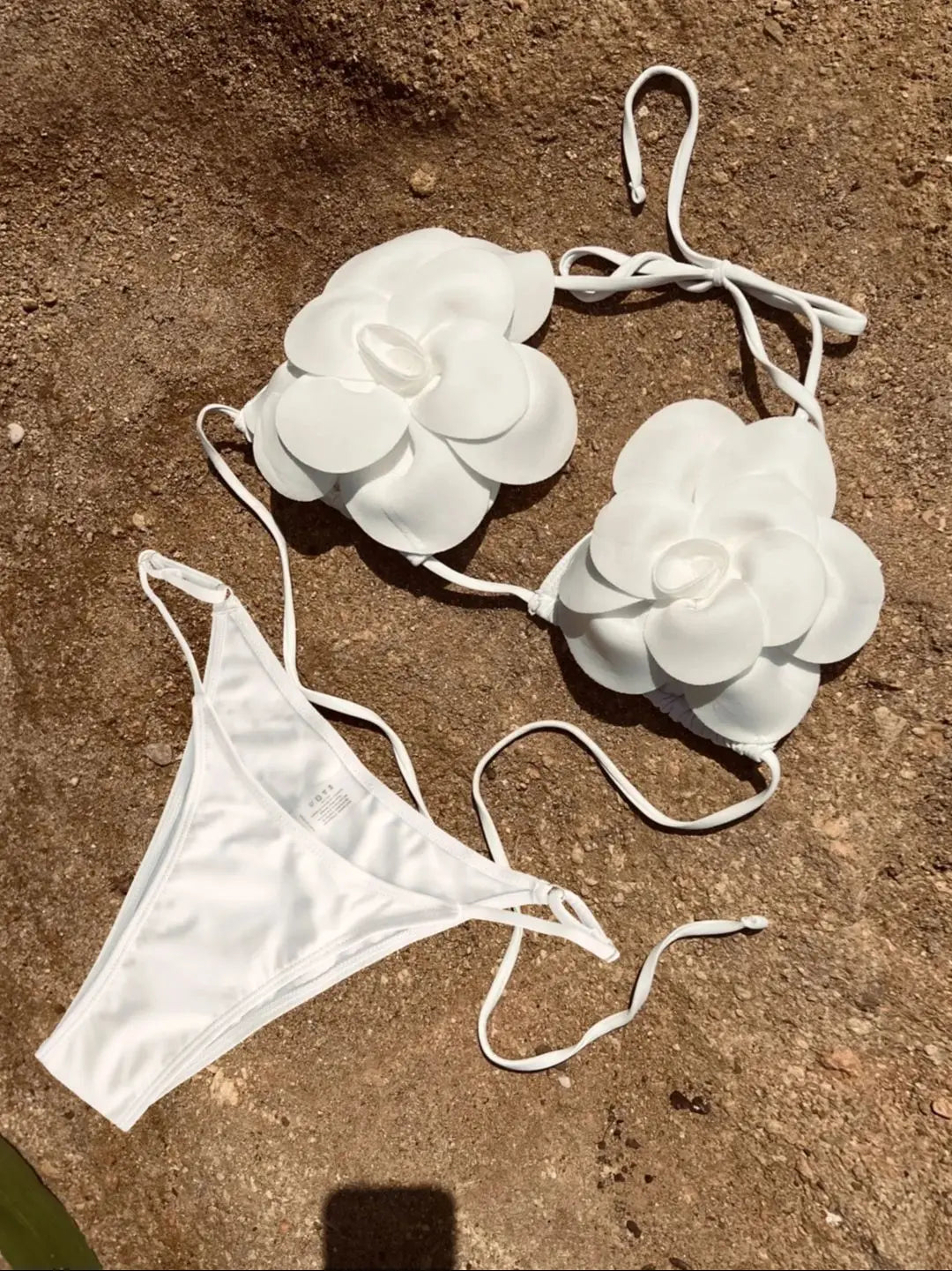 Women's 3 Piece Mesh Halter Bikini Set with Skirt