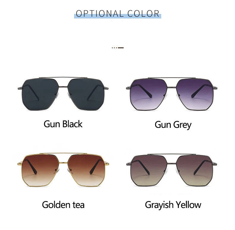 Double Beam Sunglasses - Retro Toad Mirror Driving Eyewear with UV400