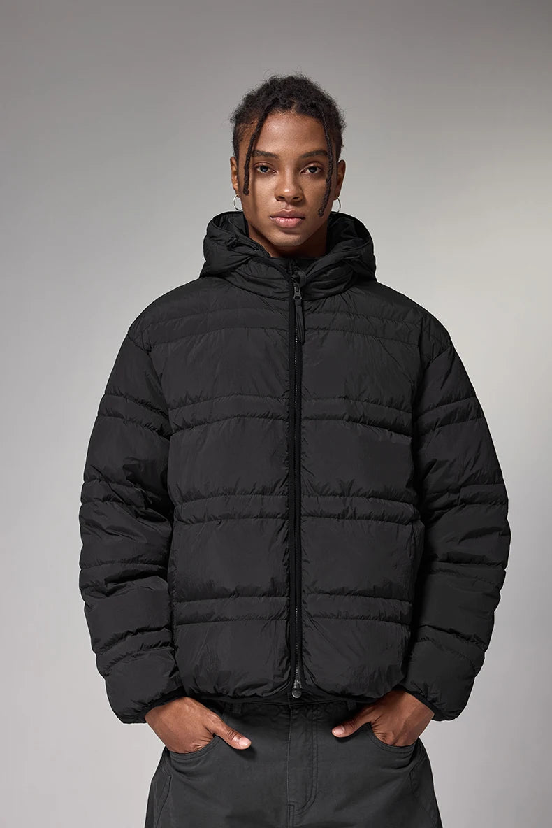 Water-Resistant Down Jacket Unisex - Streetwear Warm Loose Fit with Detachable Design