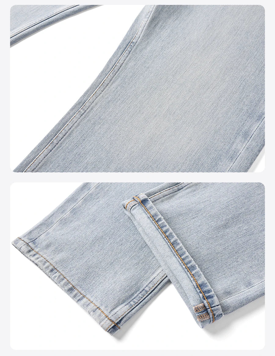 Men's Stretch Denim Jeans - 11oz Elastic Lycra Loose Straight Plus Size