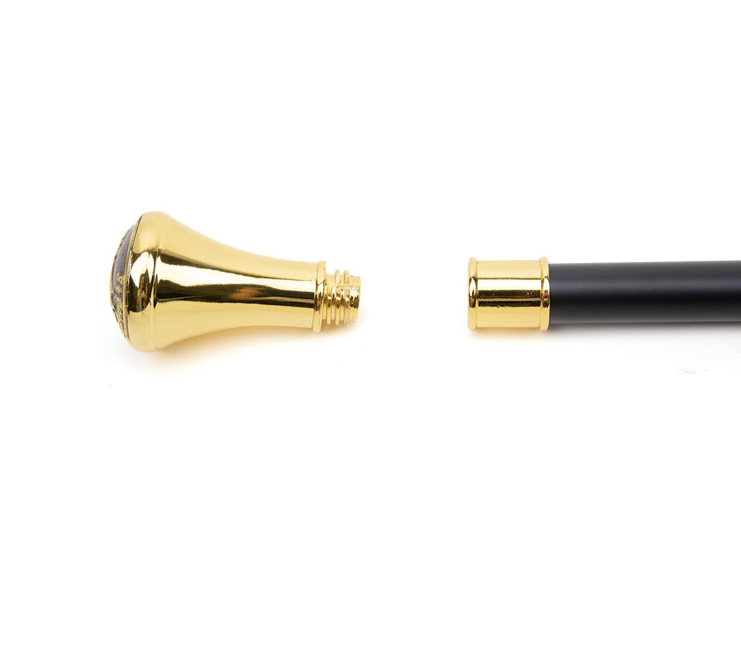 Luxury Panda Compass Walking Cane 93cm - Gold Black Decorative Gentleman's Stick