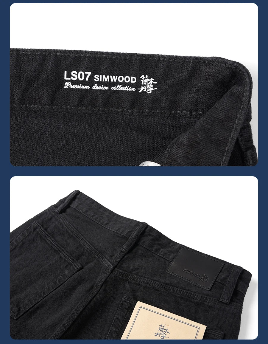 Men's Vintage Washed Denim Jeans - 13.8oz Loose Straight Casual