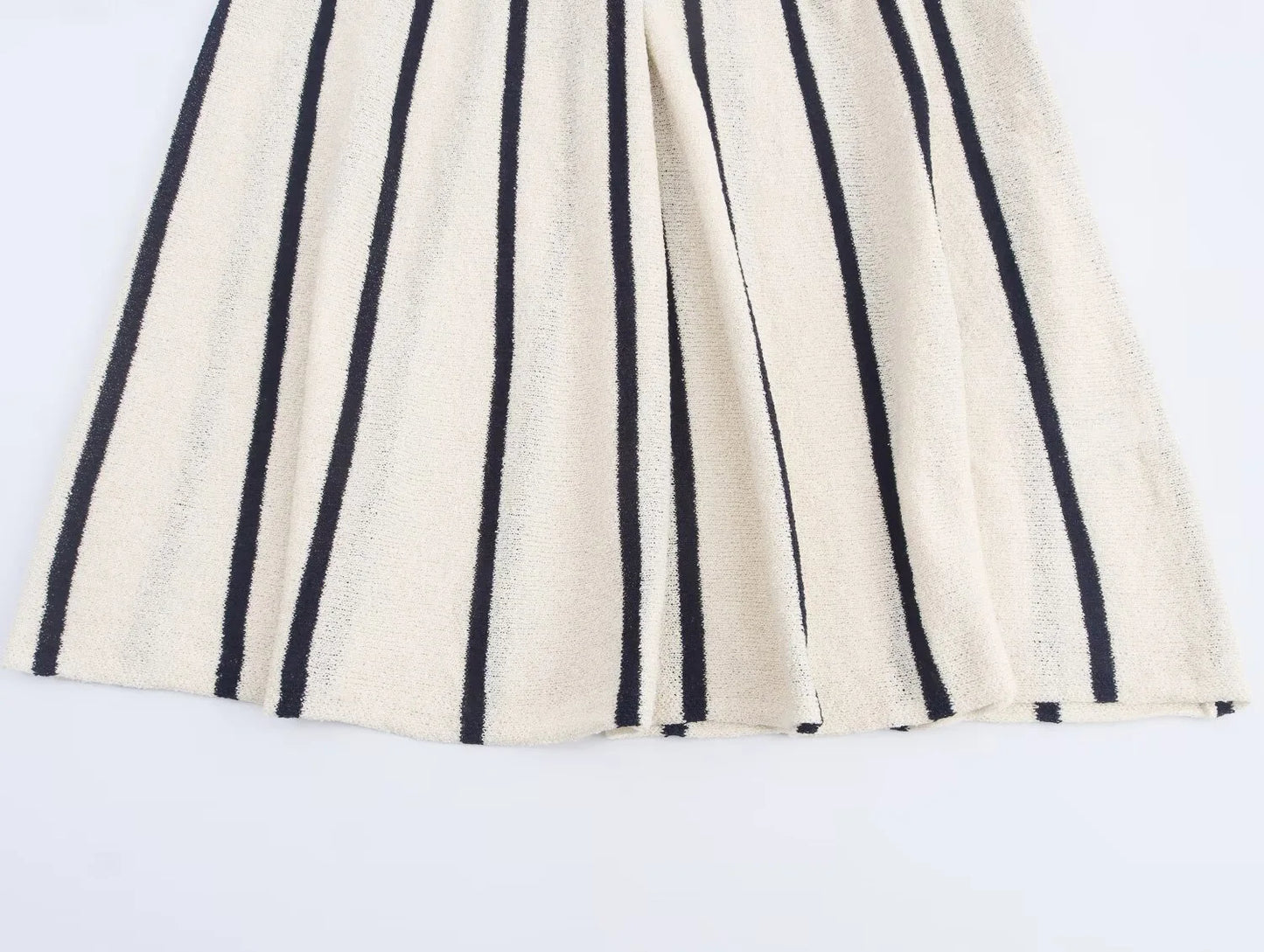 Women's Slim Fit Striped Knitted Dress - Elegant Patchwork Design Summer Dress