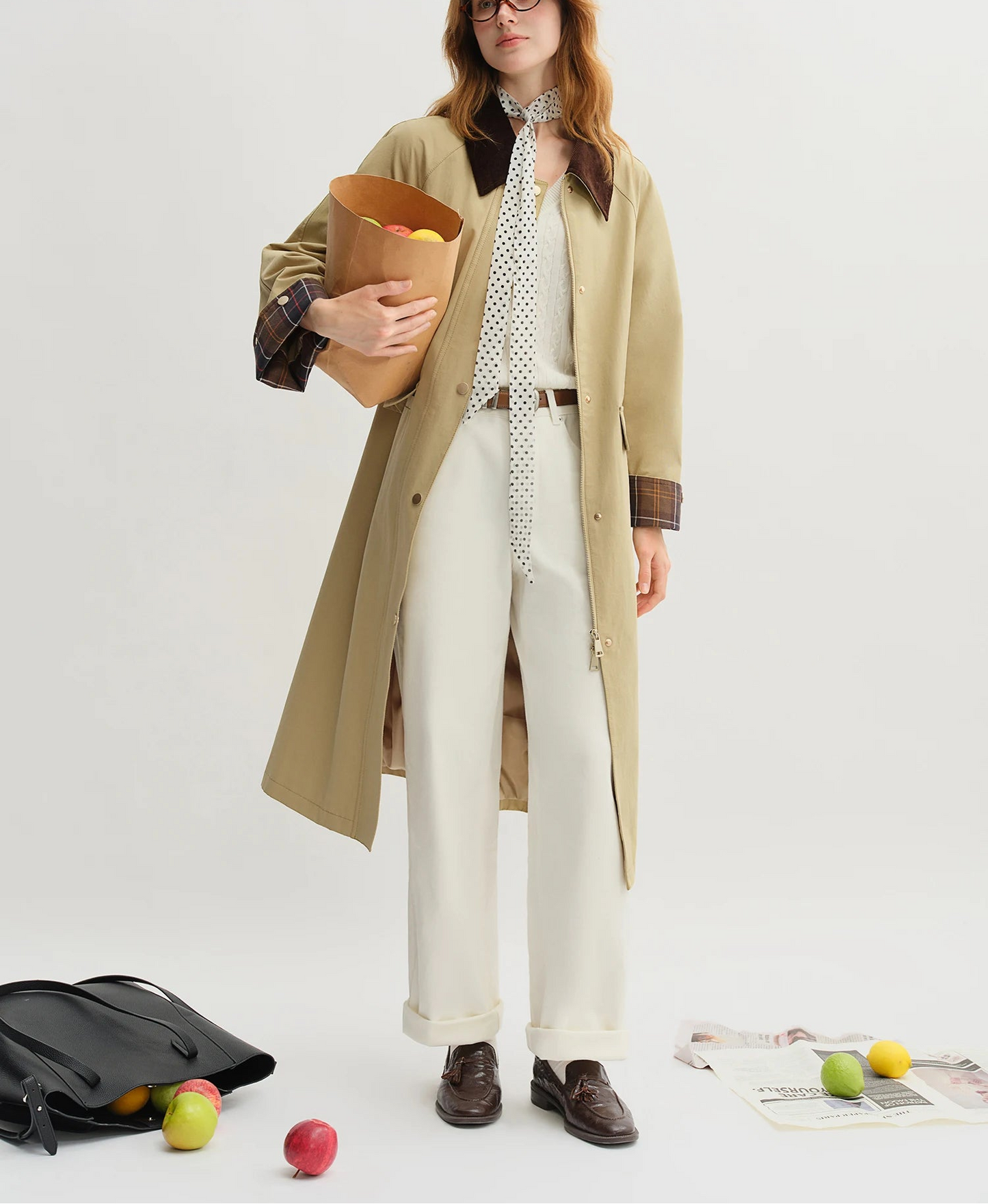 Women's Khaki Retro Barn Style Trench Coat - Long & Short Options