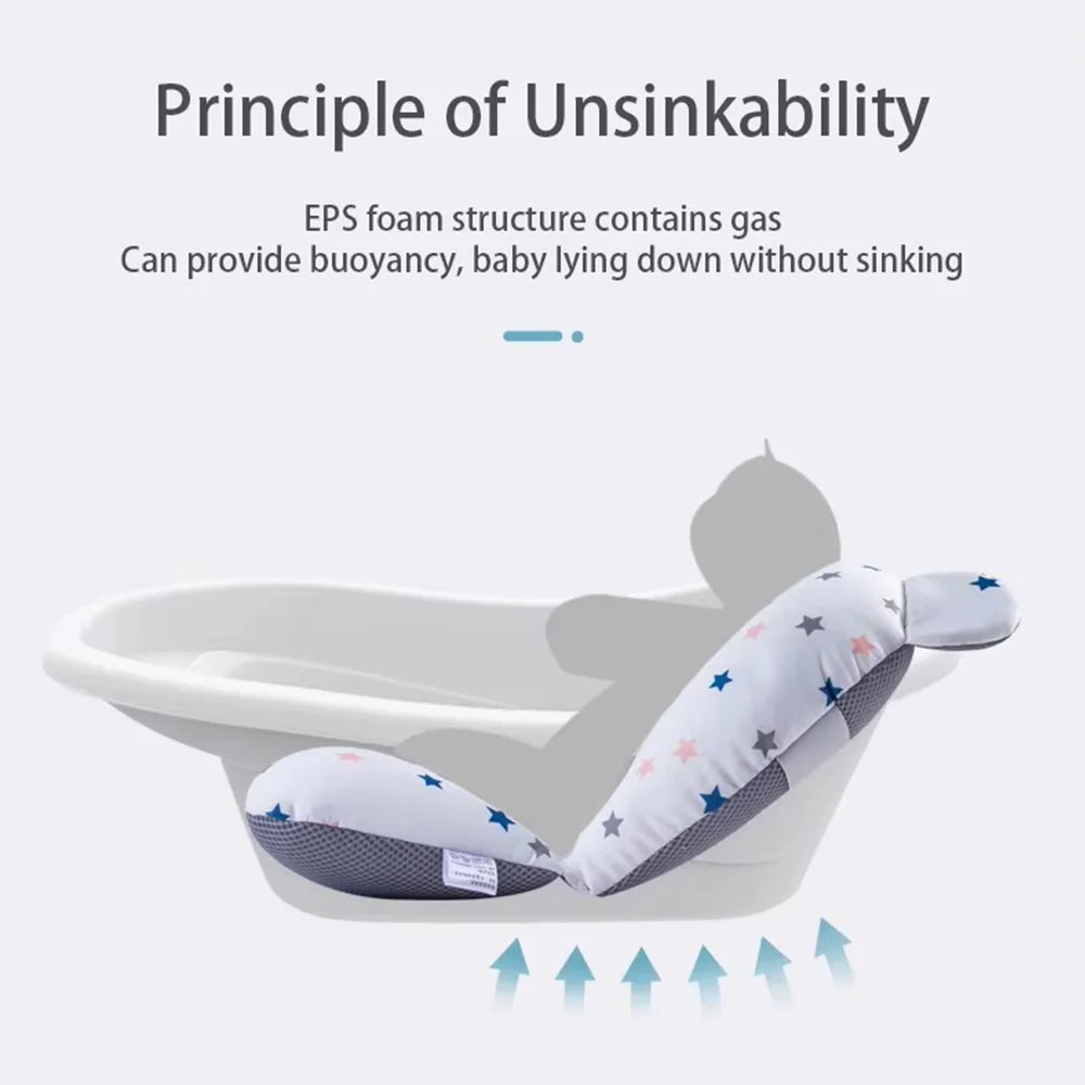 Baby Bathtub Pad - Adjustable Bath Support Seat for Newborn Bathing