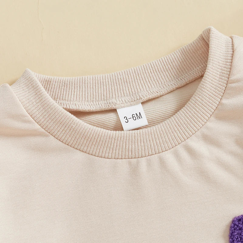 Baby Sweatshirt Romper - Letter Embroidered Long Sleeve Jumpsuit for Boys & Girls