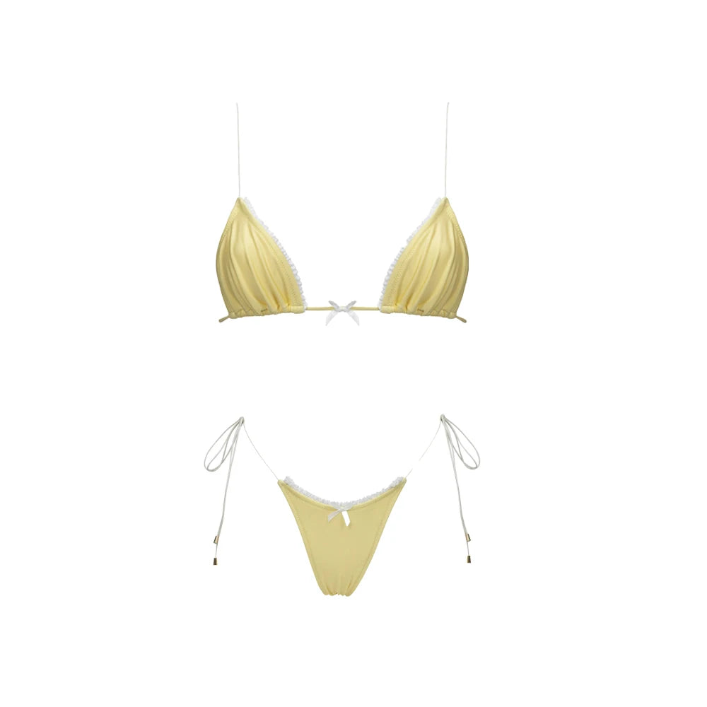 Women's Two-Piece Beach Set - High Waist A-Line Skirt & Bandage Top