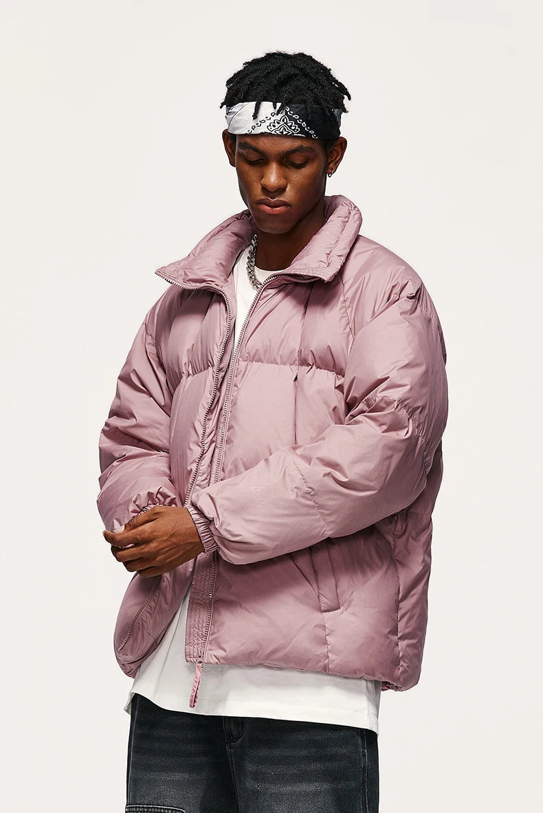 Minimalist Down Jacket Unisex - 90% Down Fill High Collar Winter Outerwear