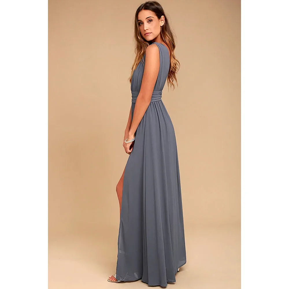 Women Backless Mesh Long  maxi Summer Dress