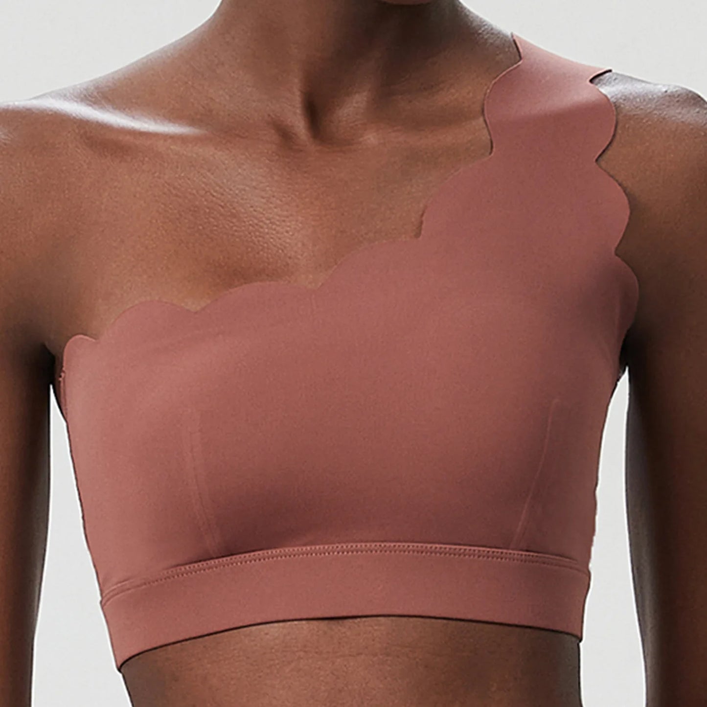 Women's Fitness Yoga Bra Single Strap Sports Underwear Soft Stretchy Gym Running Crop Top Breathable Workout Top