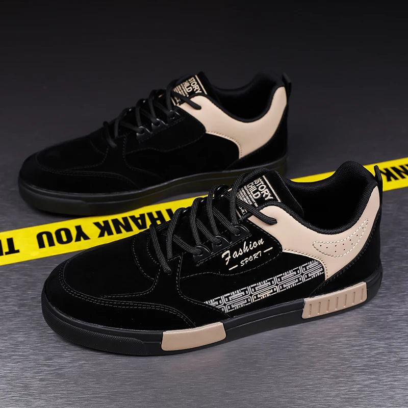 Men's Casual Flat Sneakers - Simple Design Trainers