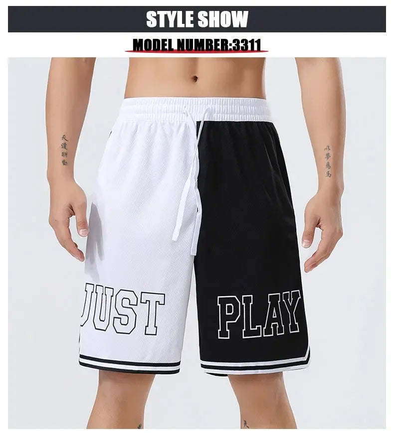 Men's Jogging Sweatpants Fitness Training Short Bodybuilding Lightweight Loose Fitting Lace Up Gym Basketball Shorts