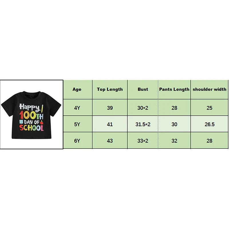 4-6Y Kids Boys Girls Summer Casual Letter Print Short Sleeve Round Neck School T-Shirt