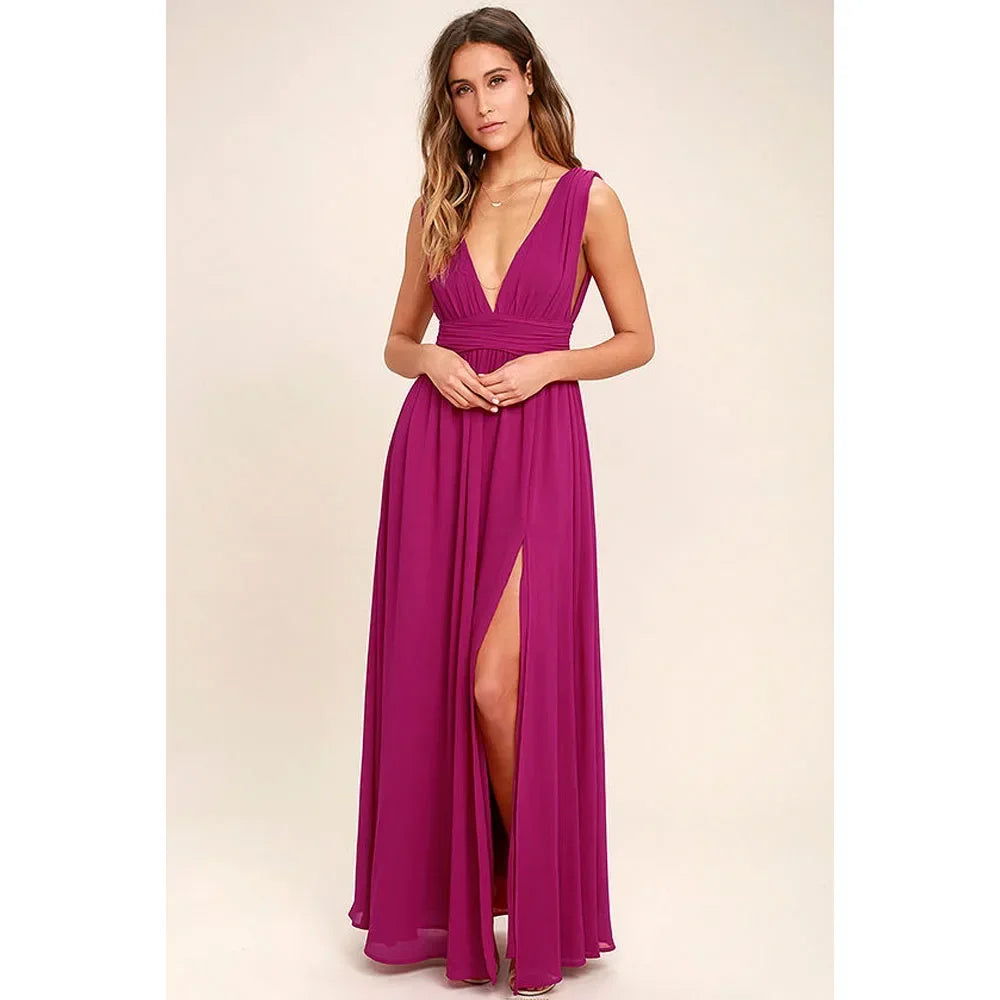 Women Backless Mesh Long  maxi Summer Dress