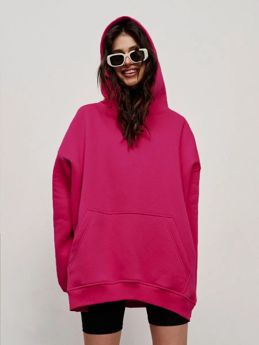 Women's  Oversized Fleece Pullover Hoodie