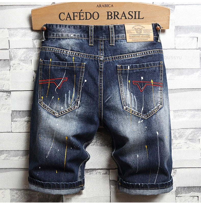 Men's Ripped Hole Denim Shorts