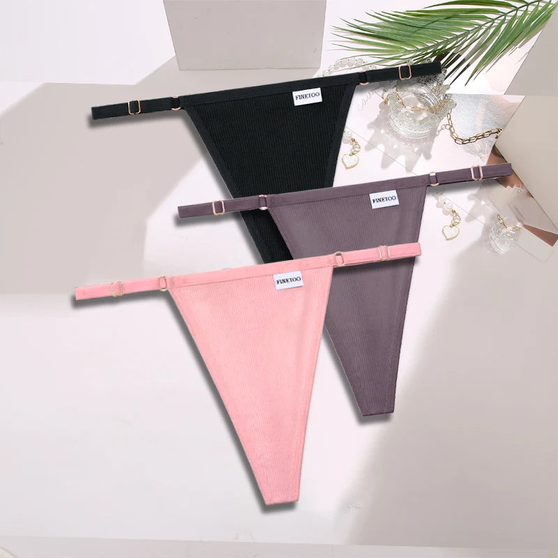 Women's Cotton Thong Underwear 3-Pack