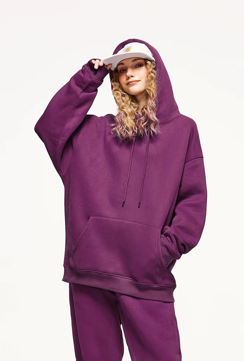 Unisex Thick Fleece Velvet Fabrics Hoodie