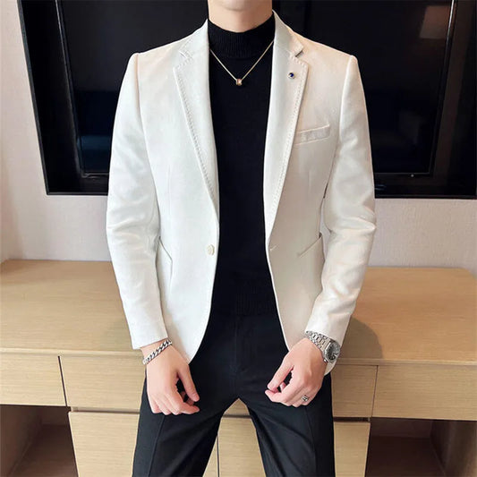 Men's Slim Fit Smart Casual Blazer - Wedding Office Suit Jacket