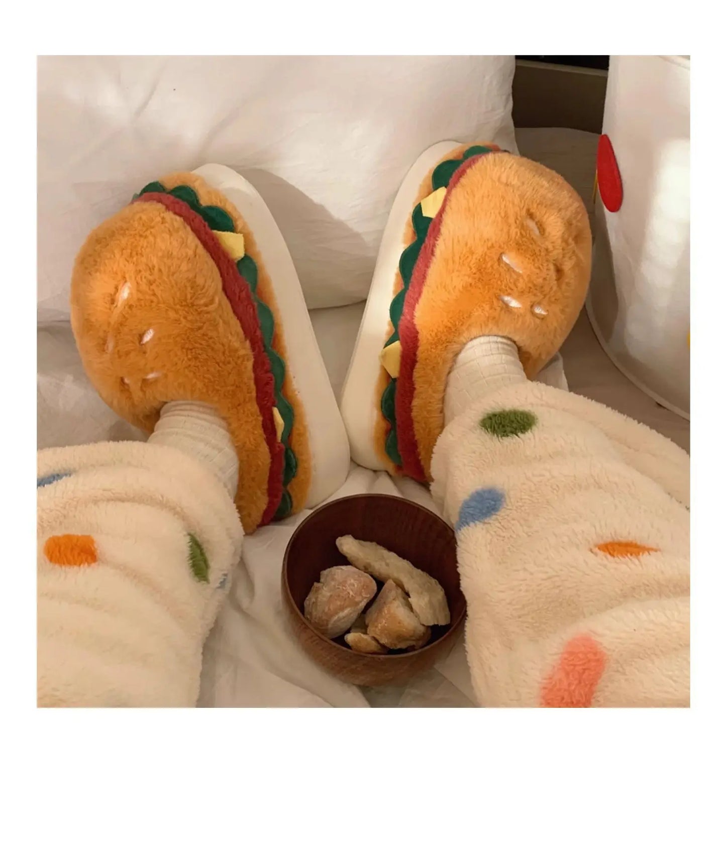 Hamburg Design Plush Slippers - Warm Non-Slip Indoor Slides