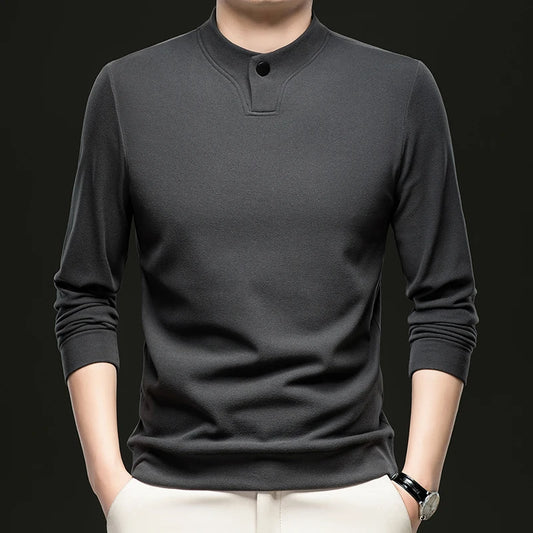 Men's Fleece Sweatshirt O-Neck Slim Fit Casual Hoodie Warm Breathable Pullover