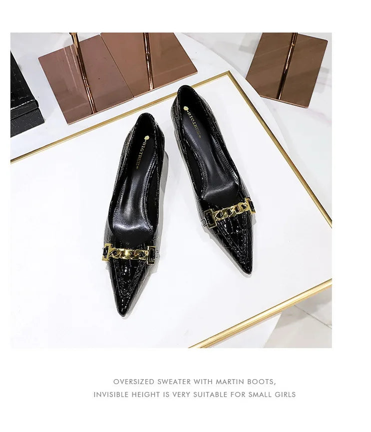 Patent Leather Stiletto Pumps - Professional Office Heels Available in 12 Colors