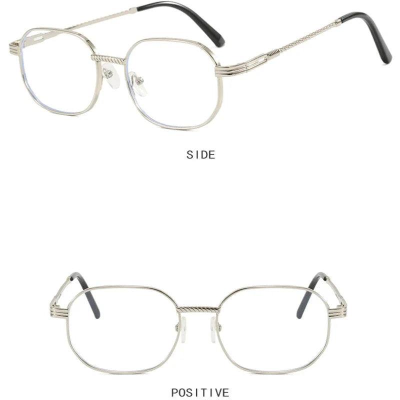 Elliptical Metal Small Frame Sunglasses UV400