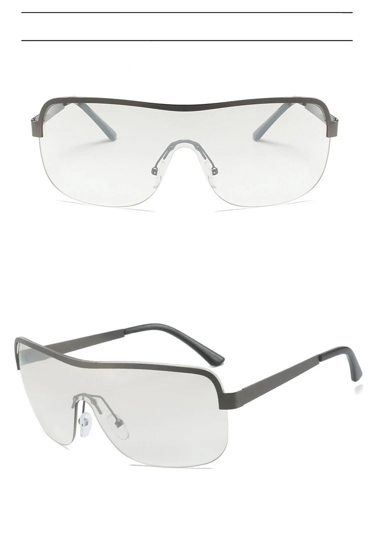 Half Frame Retro Sunglasses - Women's Windproof Street Style Eyewear