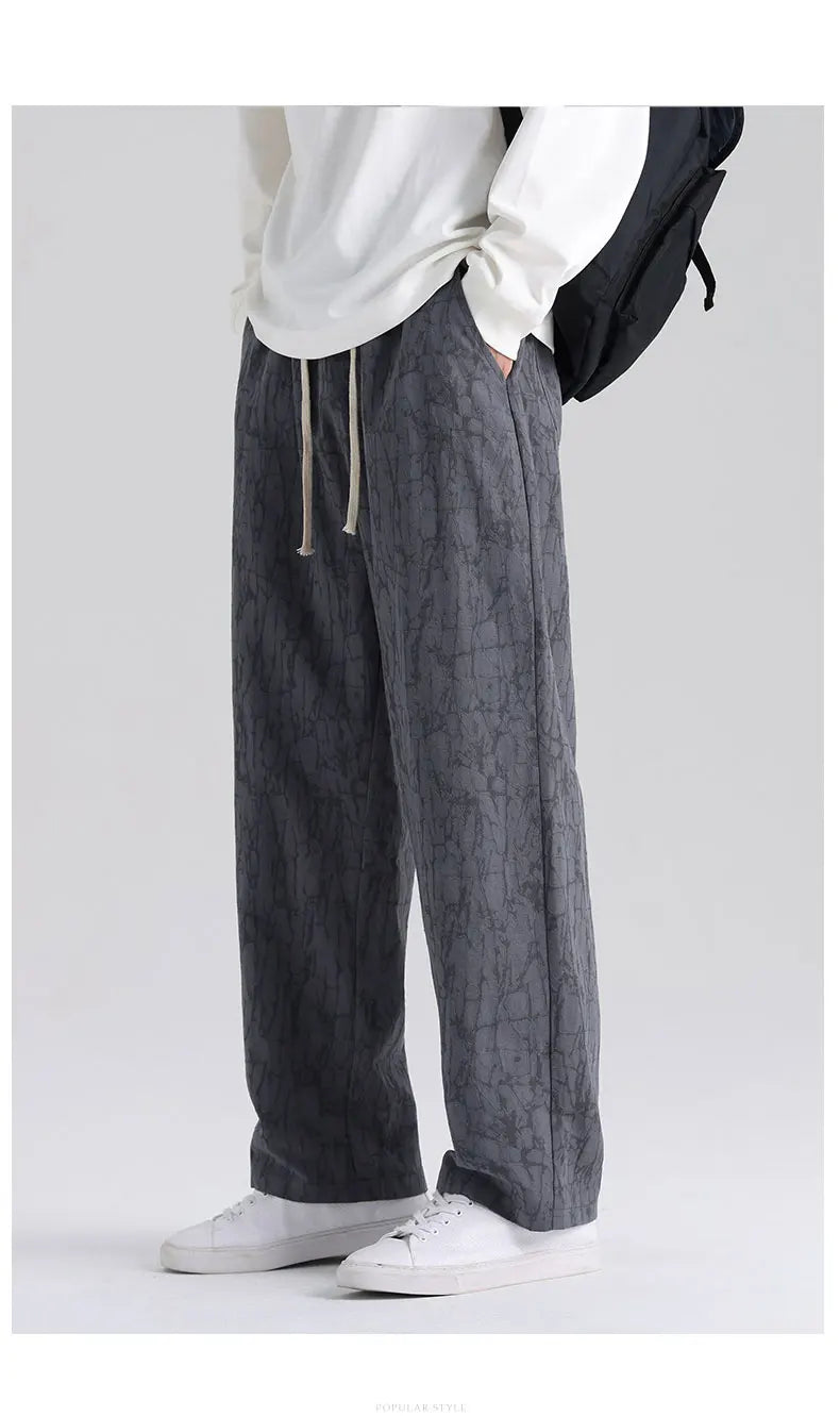 Men's Cotton Linen Harem Pants Straight Trousers