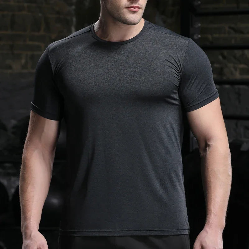 Men's Gym Compression Bodybuilding Short Sleeve Fitness Athletics Quick Dry Running Activewear T-Shirt