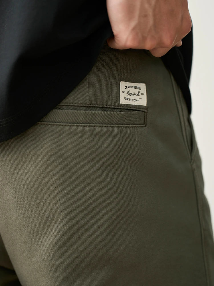 Cotton Chinos Pants - Loose Straight Casual Trousers for Men