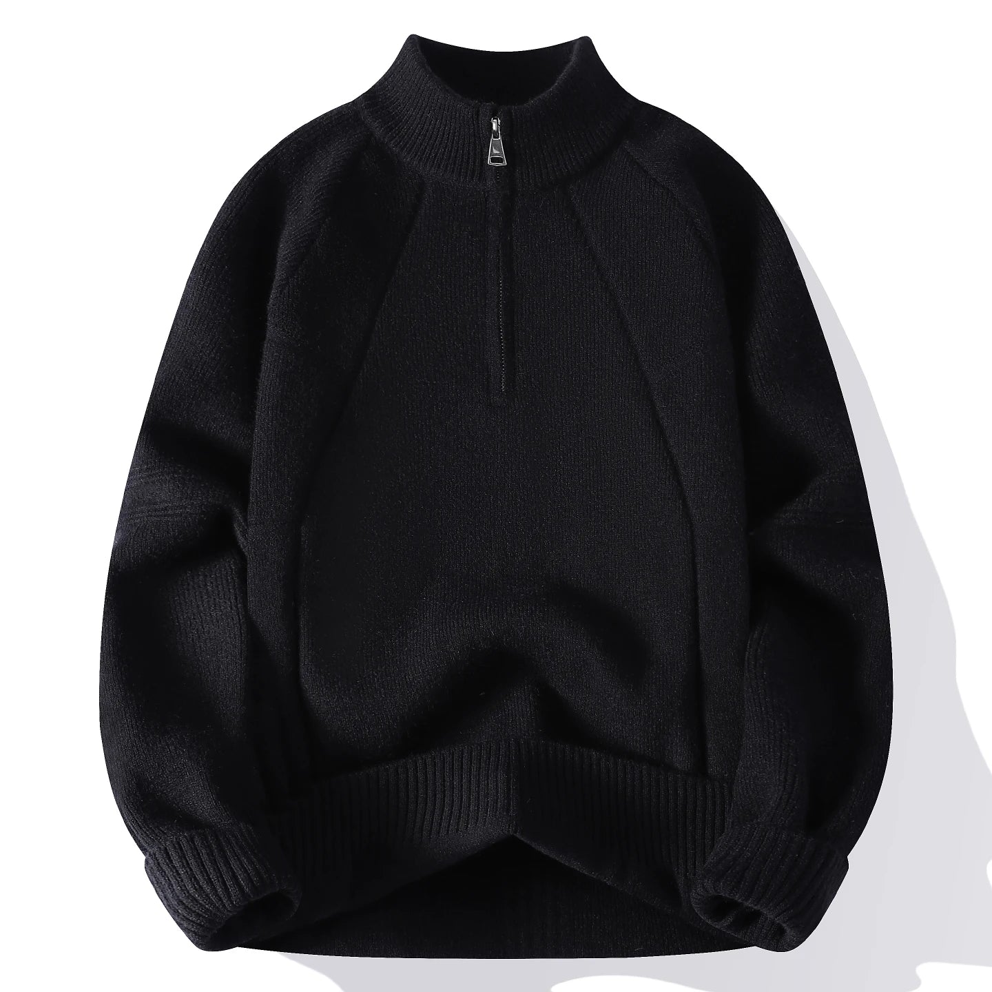 Loose Knit Half Zipper Pullover Sweater