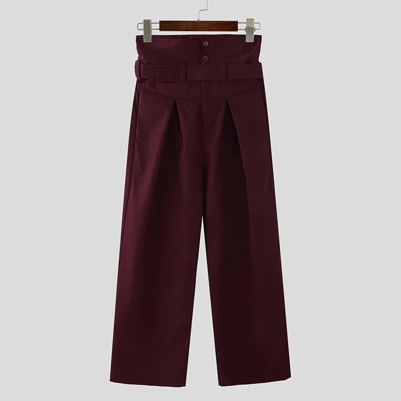 Deconstructed High Waist Wide Leg Trousers