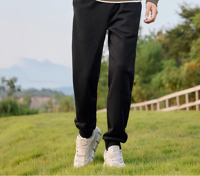 Men's Thermal Fleece Lined Jogger Pants - Antibacterial Loose Fit Winter Sweatpants
