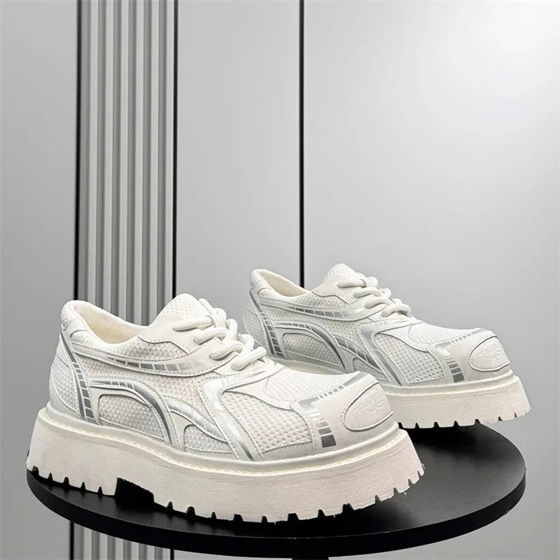 Men's Platform Derby British Style Thick Sole Breathable Shoes
