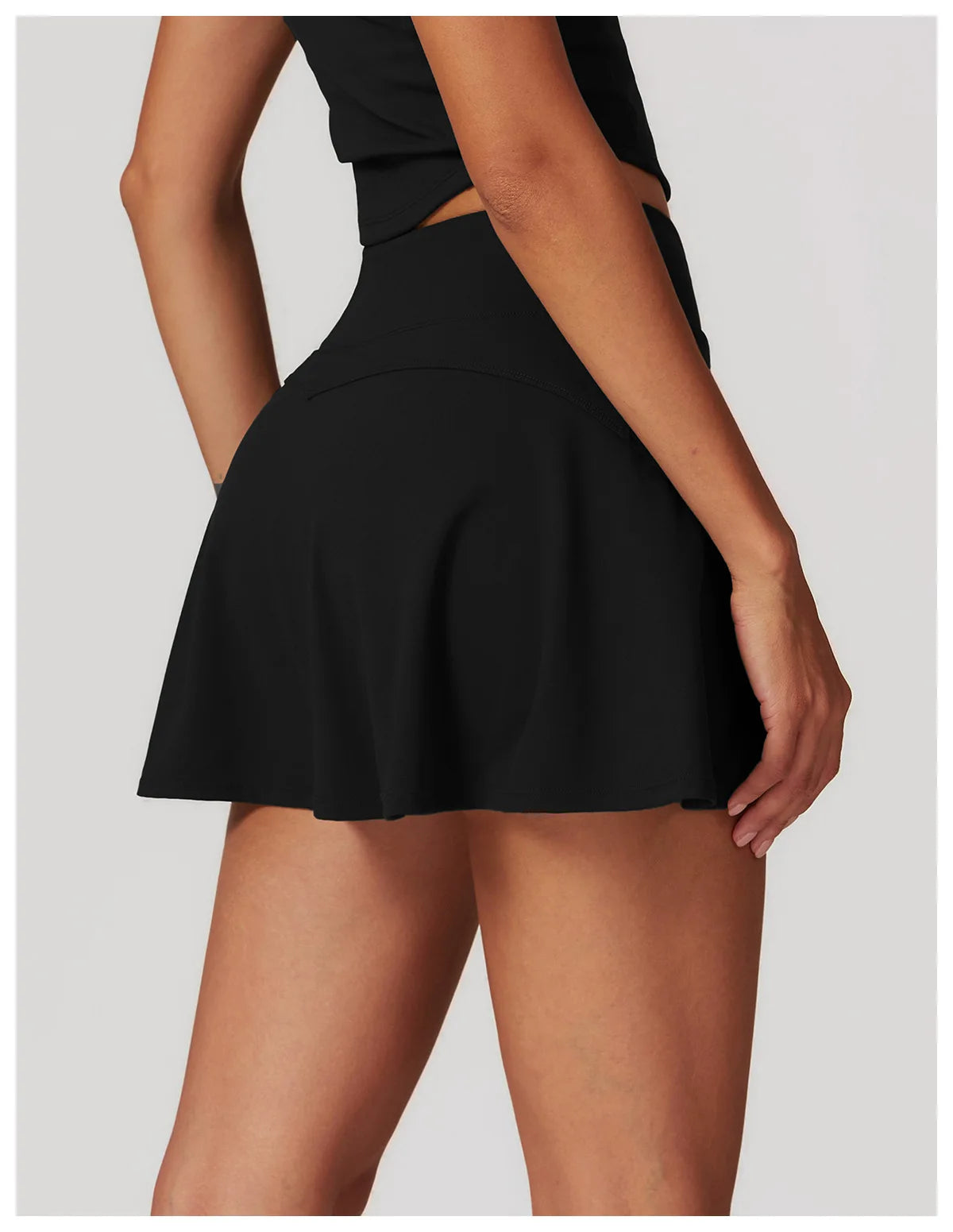 High Waist Sports Skirt - Quick Dry Yoga Skirt with Lined Shorts