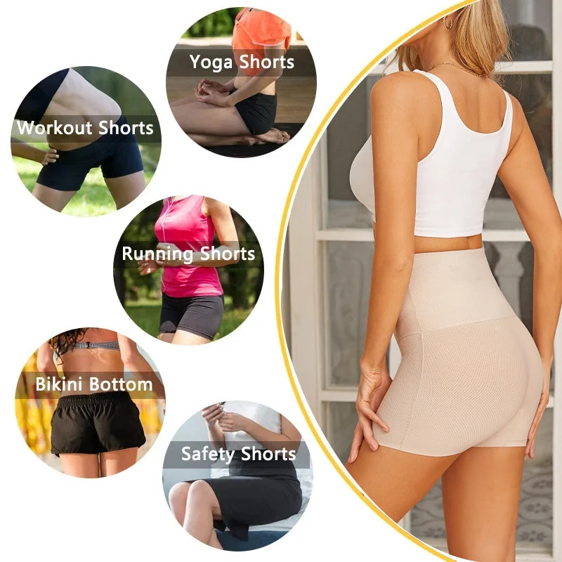 High Waist Women's Boxer Briefs High Elasticity Safety Underwear Shapewear